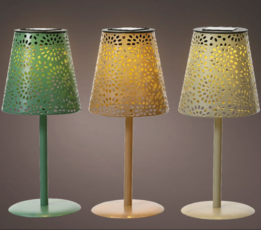 Filigree Metal Solar Table Lamp