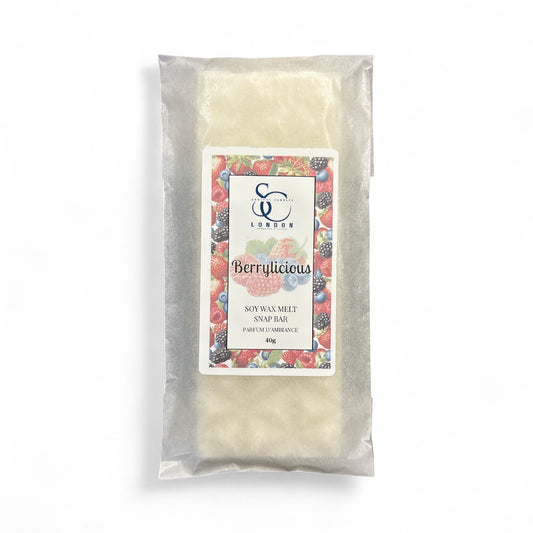 Handmade soy wax melt snap bar in Berrylicious, 40g