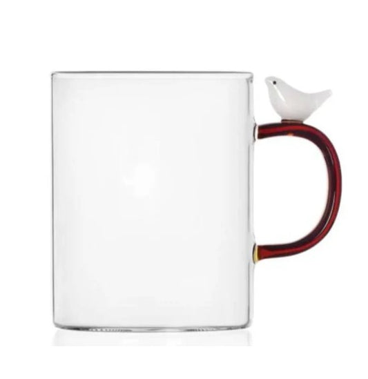Birds Mug by Ichendorf Milano – white bird on glass mug