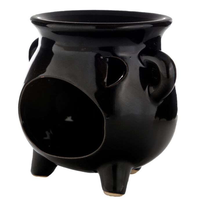 Large Black Cauldron Oil Burner