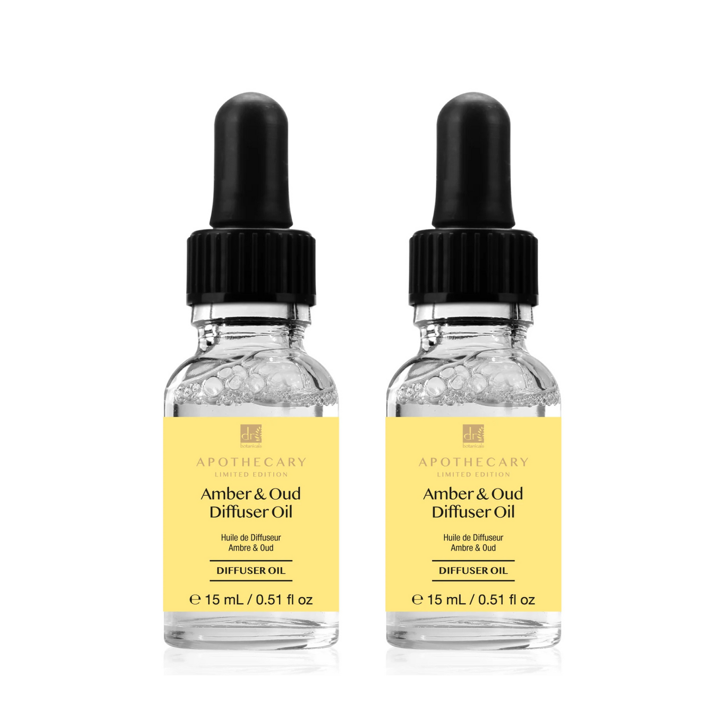 Dr Botanicals Deep Relax & Calm, Amber & Oud Diffuser Oil – 15ml Twin Value Pack