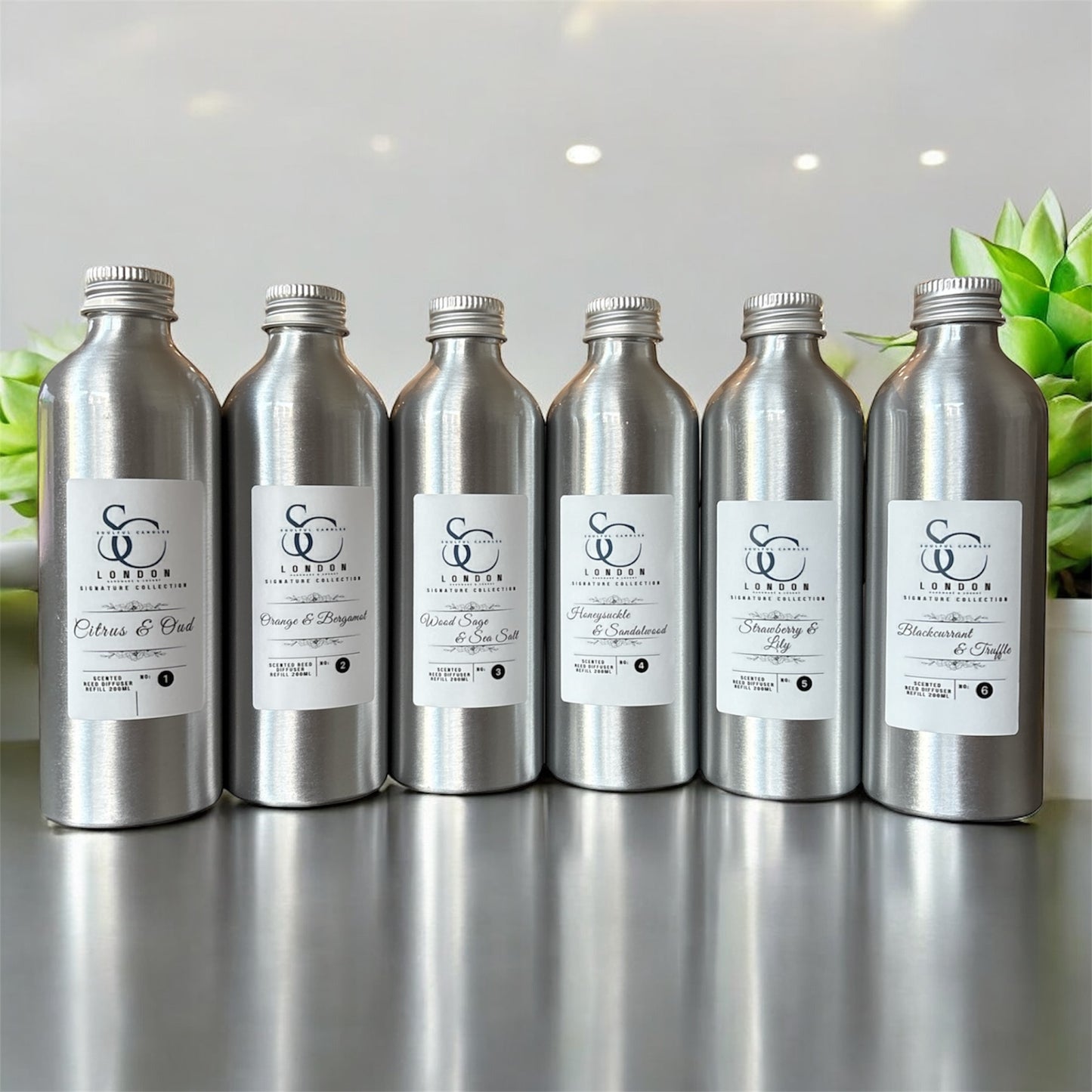 Recargas para difusor de 200 ml | Fragancias de lujo para el hogar de larga duración | Soulful Candles UK