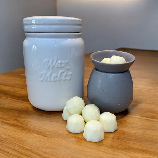 Hand Finished Ceramic Wax Melt Jar with Silicone Seal Lid