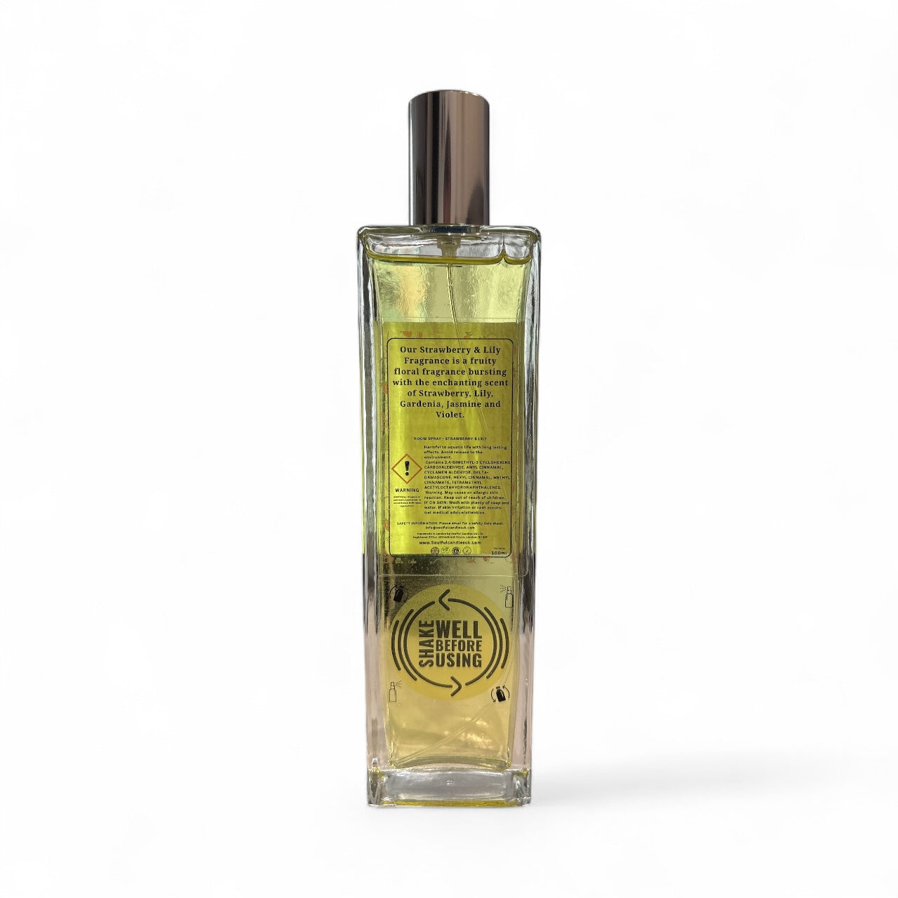 Strawberry & Lily luxury room spray 100ml, alcohol‑free, handmade in London
Fruit-floral room spray with strawberry and lily notes in an elegant bottle