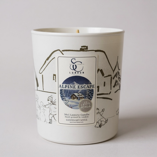 Soulful Candles x Mrs Hinch Alpine Escape 30cl Candle – gloss white engraved glass