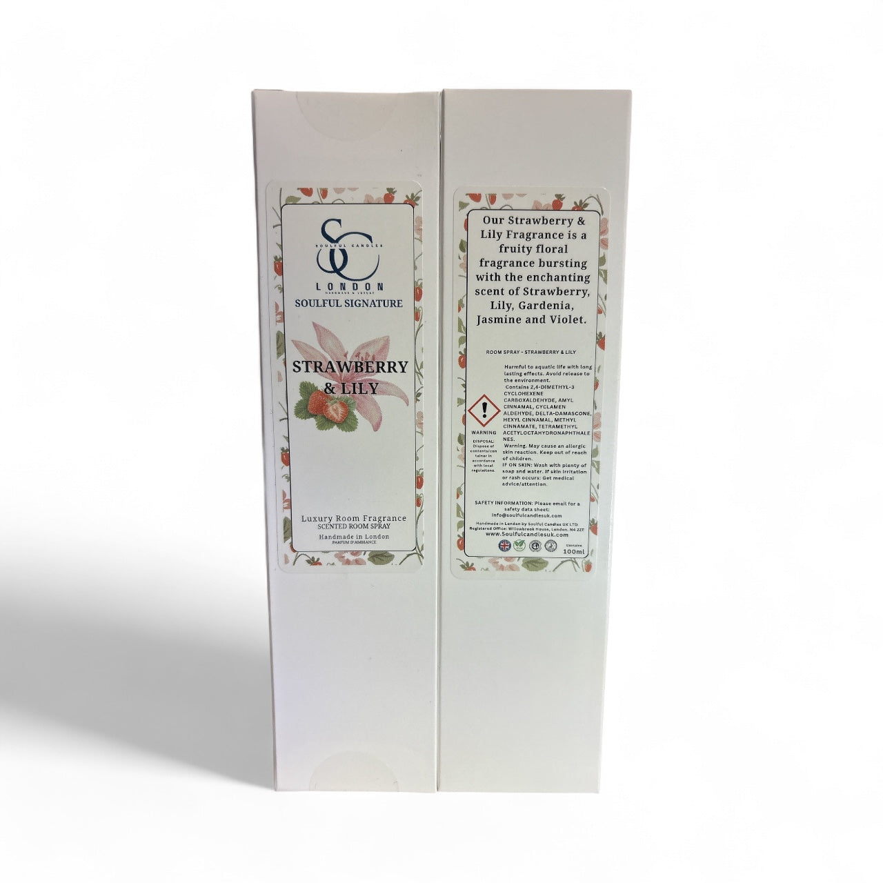 Strawberry & Lily luxury room spray 100ml, alcohol‑free, handmade in London
Fruit-floral room spray with strawberry and lily notes in an elegant bottle