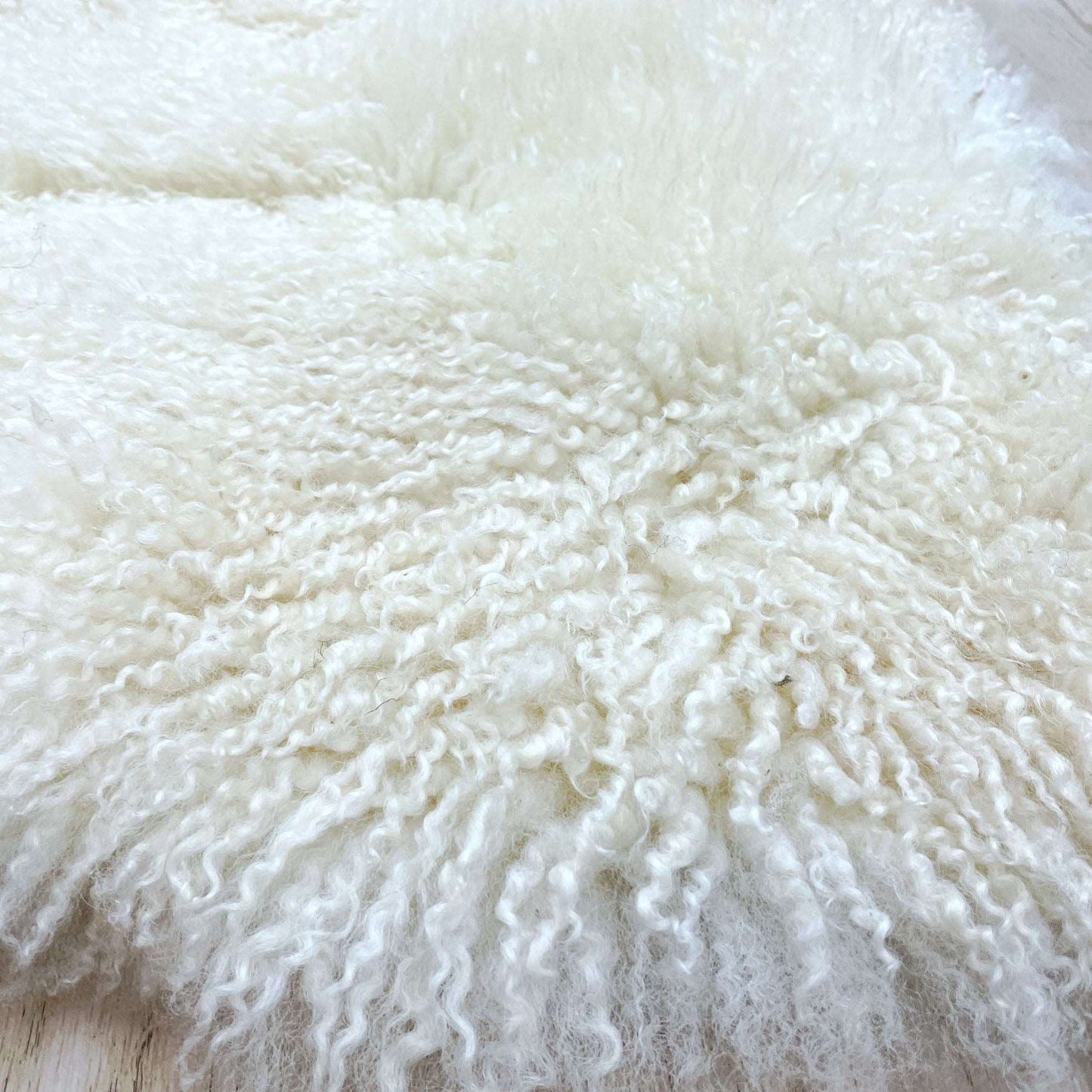 British White Curly Rectangular Rug 75cm x 115cm