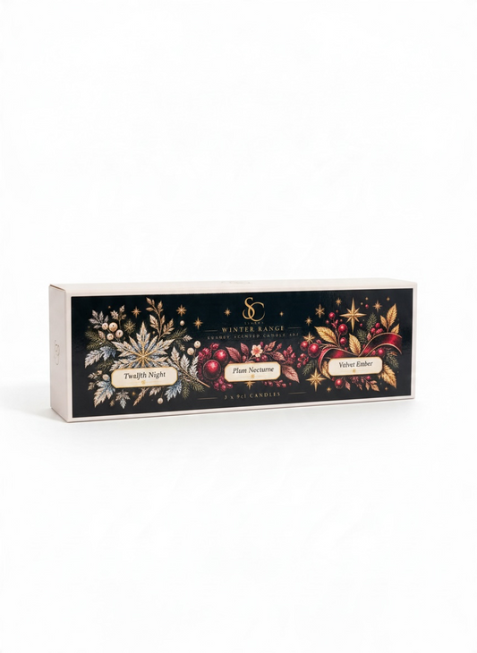 Luxury 9cl candle gift set with 3 candles