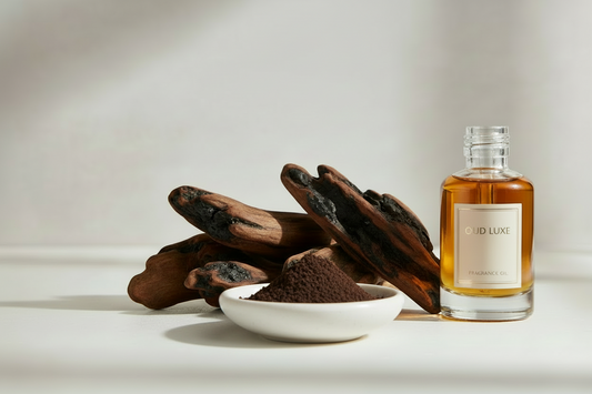 Oud fragrance wood used in luxury perfumes and scented candles