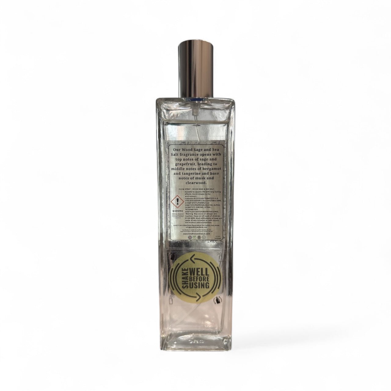 Wood Sage & Sea Salt luxury room spray 100ml, alcohol‑free, handmade in London
Coastal room spray with sea salt and sage notes in an elegant bottle