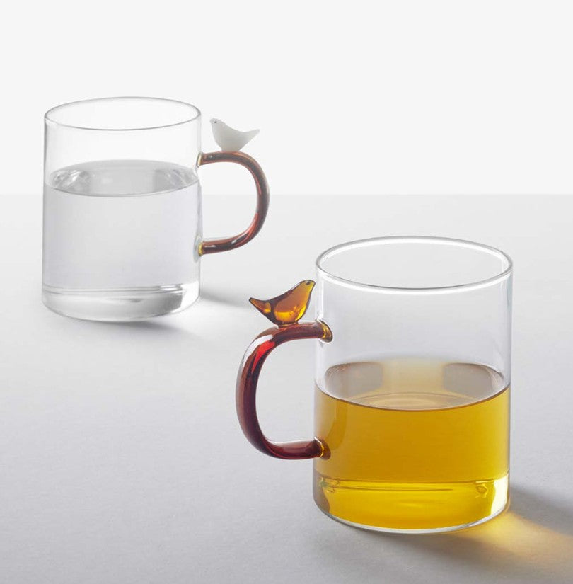 Birds Mug by Ichendorf Milano – both bird mugs with drinks
