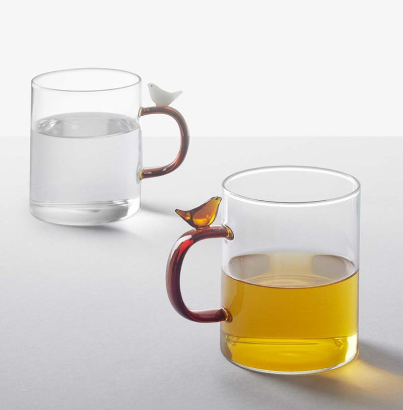 Birds Mug by Ichendorf Milano – both bird mugs with drinks
