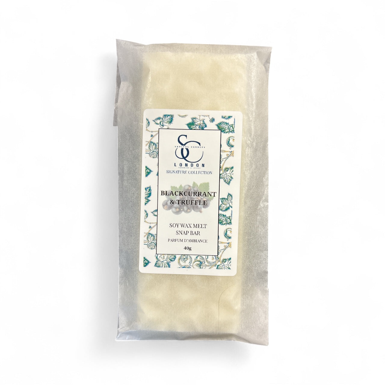  Handmade soy wax melt snap bar in Blackcurrant & Truffle, 40g