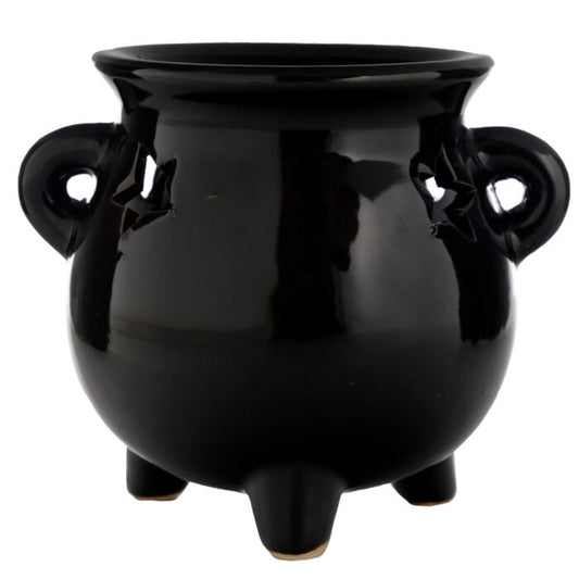 Large Black Cauldron Oil Burner