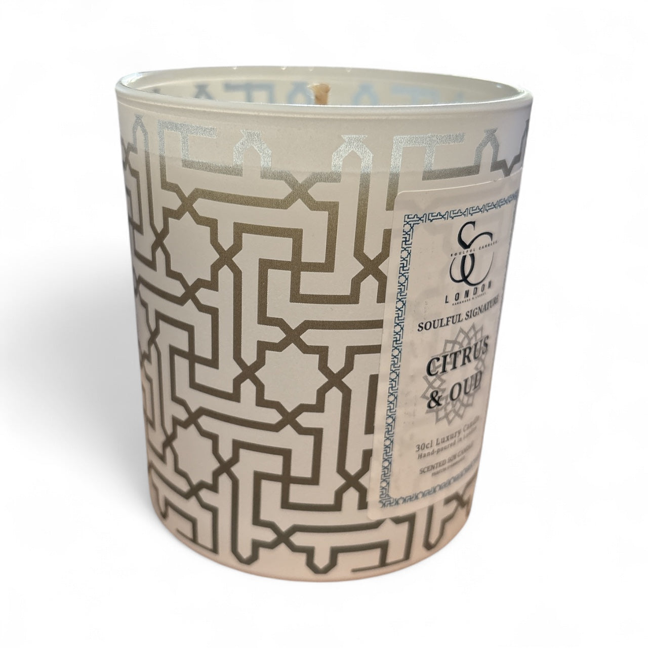 Citrus & Oud 30cl luxury soy candle, hand‑poured in London