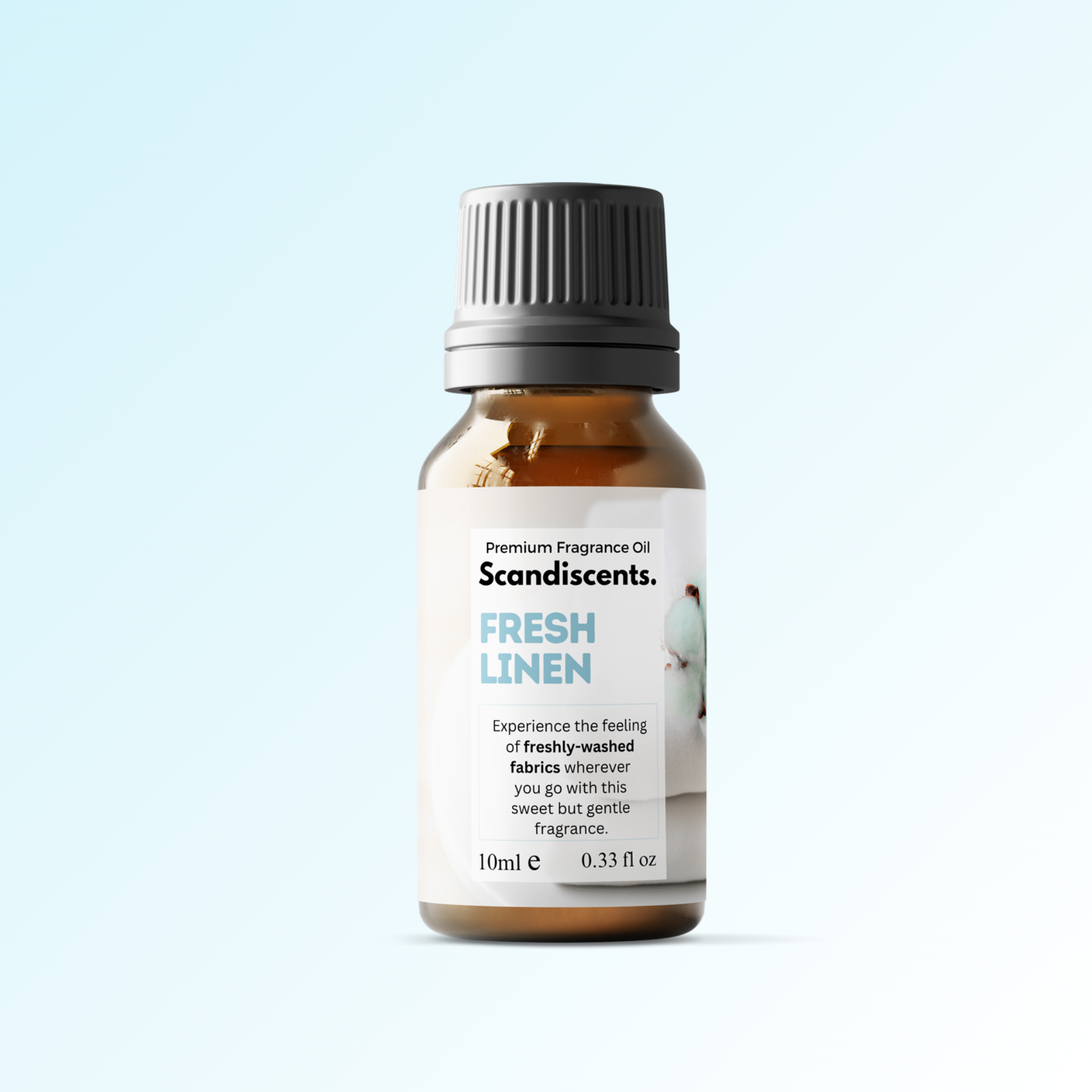 Fresh Linen Fragrance Oil 10ml – clean, crisp scent, vegan, for home fragrance