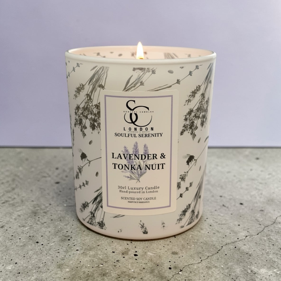 Lavender & Tonka Luxury Soy Candle (30cl) | Soulful Serenity