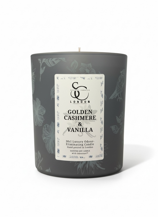 Golden Cashmere & Vanilla – Odour Neutralising Soy Candle (30cl)