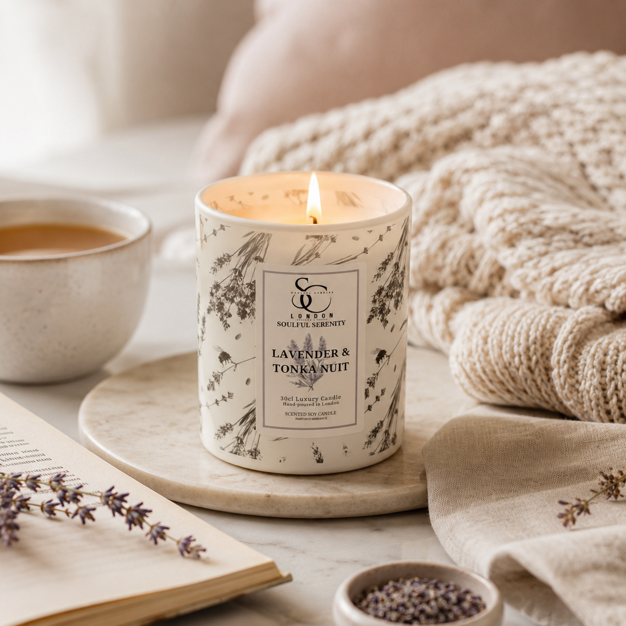 Lavender & Tonka Luxury Soy Candle (30cl) | Soulful Serenity