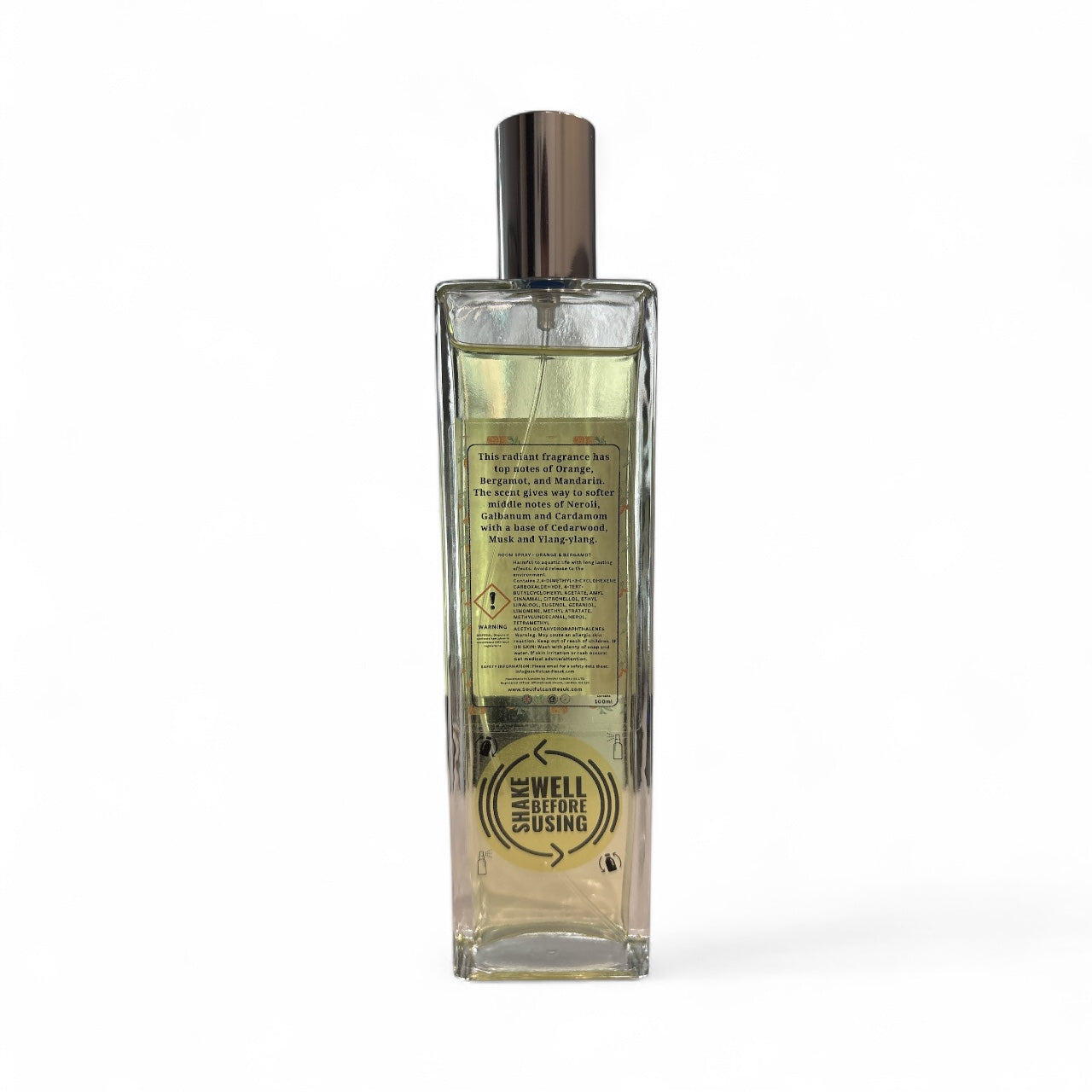 Orange & Bergamot luxury room spray 100ml, alcohol free, handmade in London
Citrus room spray with orange and bergamot notes in an elegant bottle
