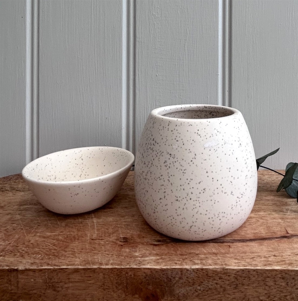 Stoneware Wax Melters with Speckle Finish