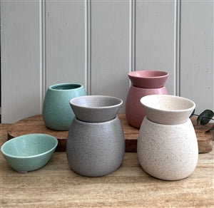 Stoneware Wax Melters with Speckle Finish