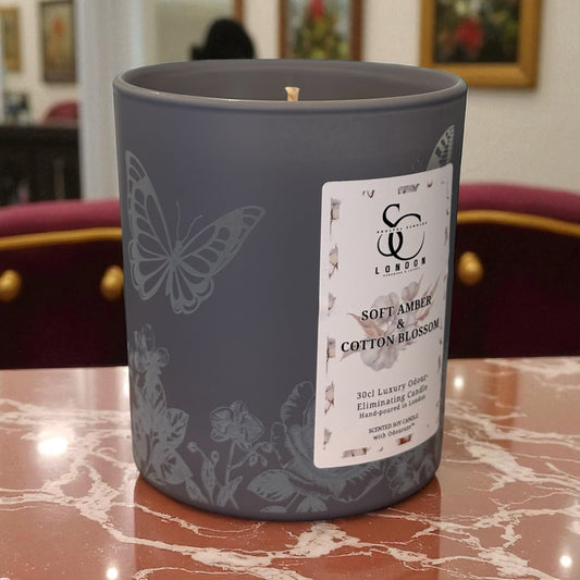Soft Amber & Cotton Blossom – 30cl Odour Neutralising Candle