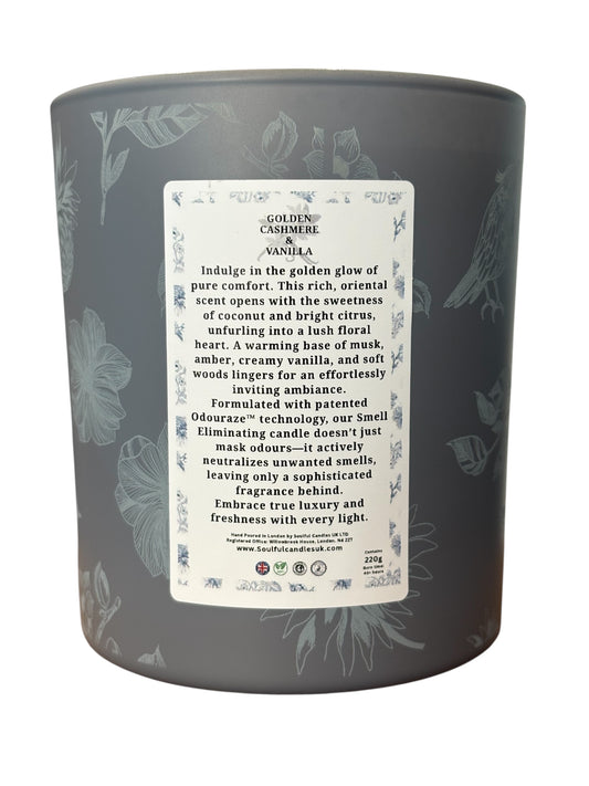 Golden Cashmere & Vanilla – 30cl Odour Neutralising Candle