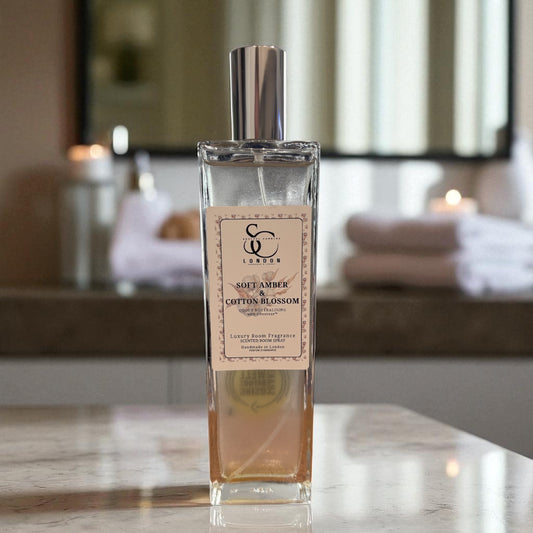 Soft Amber & Cotton Blossom Odour Eliminating Room Spray (Alcohol‑Free, Odouraze-Infused) – 100ml