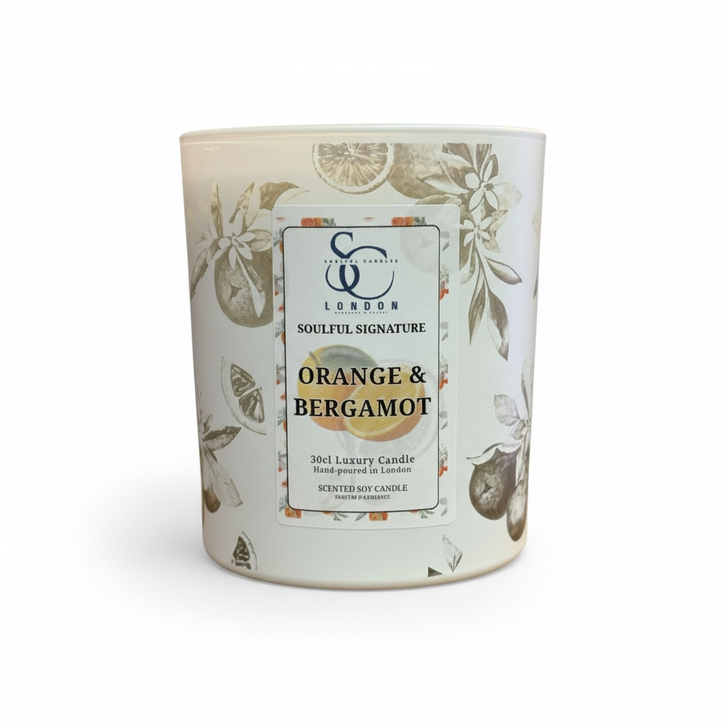 Orange & Bergamot Luxury Soy Candle (30cl) | S.C London
