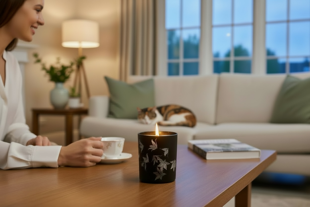 Moon Lily Luxury Candle by Soulful Candles – 30cl Engraved Soy, Hand-poured in London, Lily Amber Spice, Vegan, UK