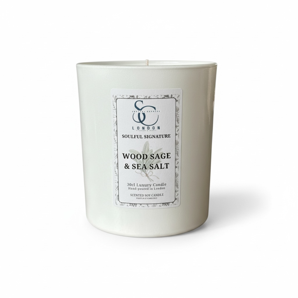 Salvia de madera y sal marina: inspirada en las brisas costeras, esta fragancia combina la frescura de la salvia con la frescura de la sal marina.