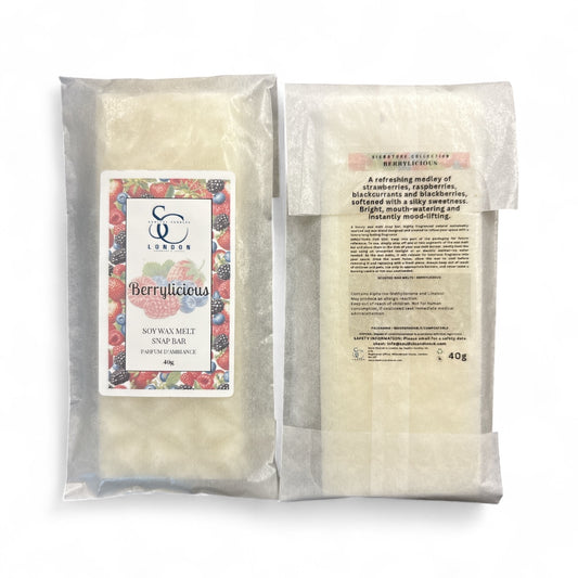 Berrylicious soy wax melt snap bar 40g by Soulful Candles UK