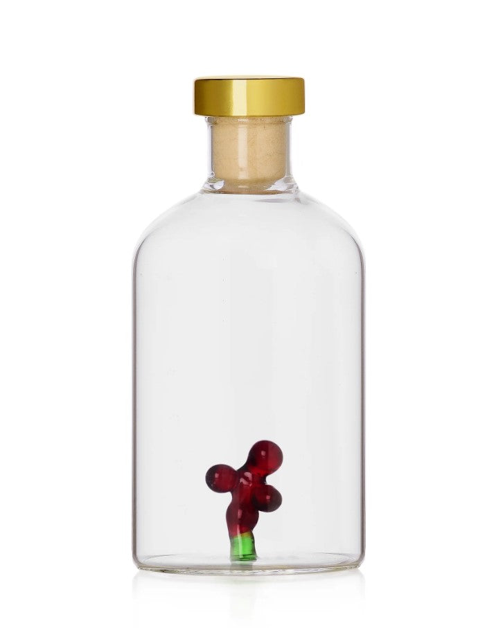 Ichendorf Milano Berries 250ml glass diffuser bottle with clear, green and red accents – reeds included