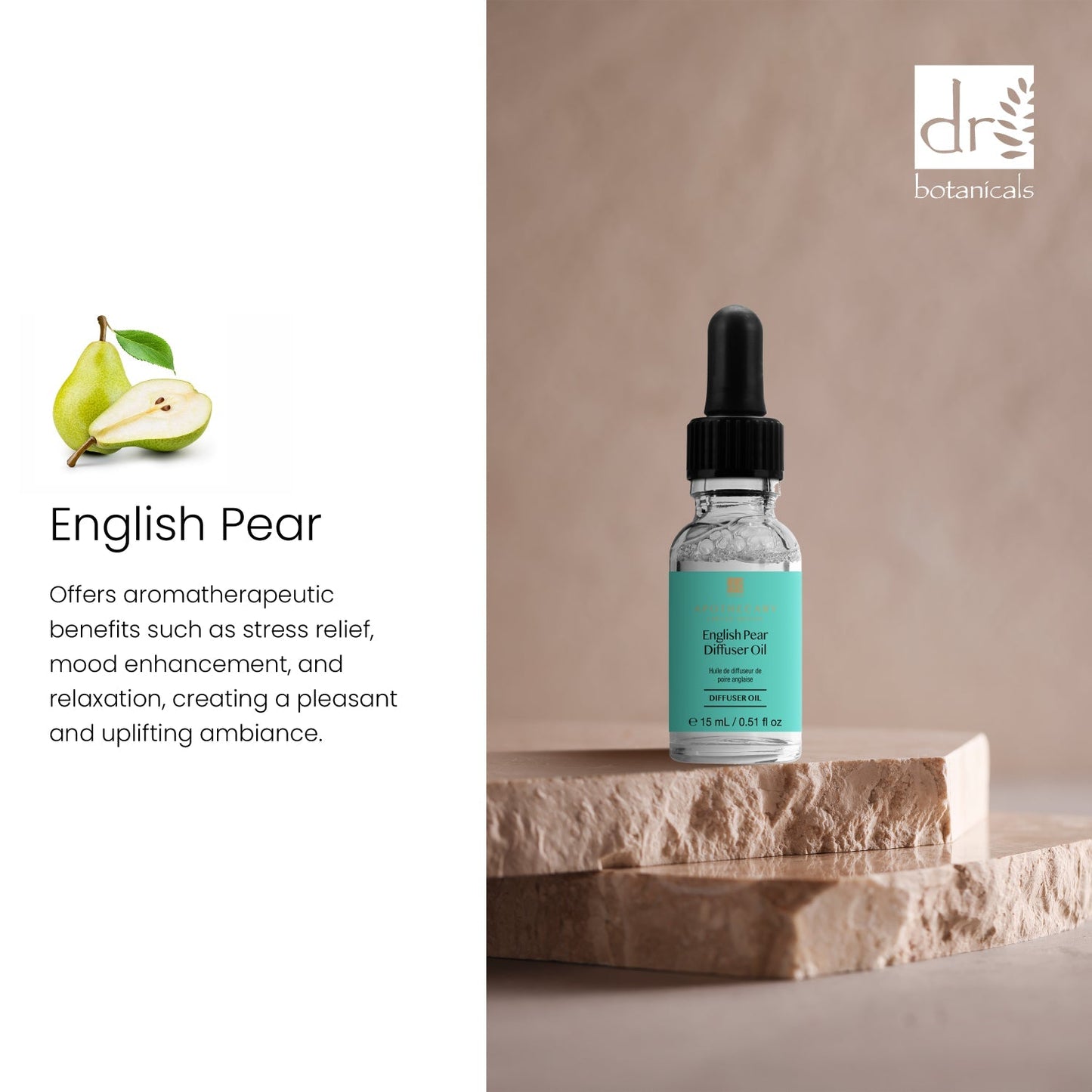 Happy & Cheerful English Pear Diffuser Oil – 15ml Twin Value Pack | Dr Botanicals