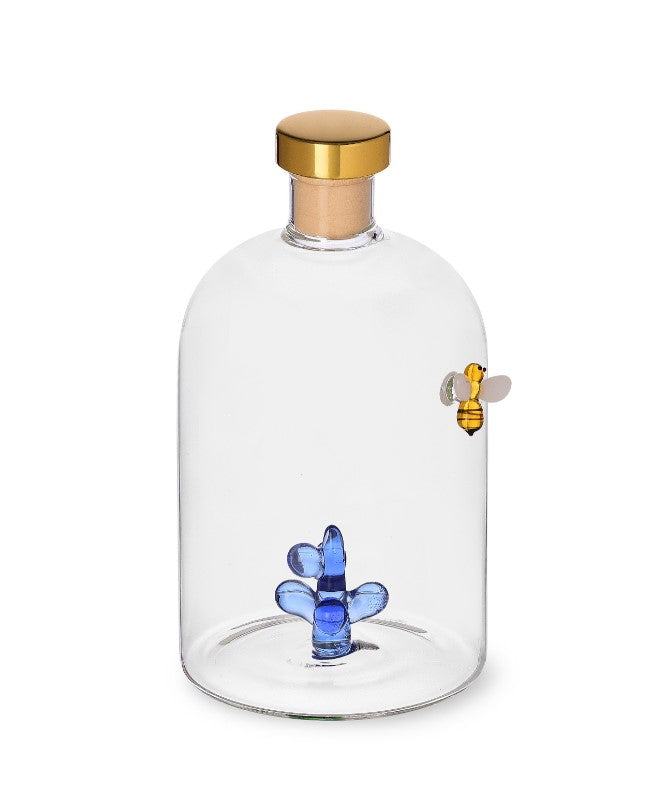  Ichendorf Milano Bee & Dew 500ml glass diffuser bottle with blue interior and bee detail – reeds included