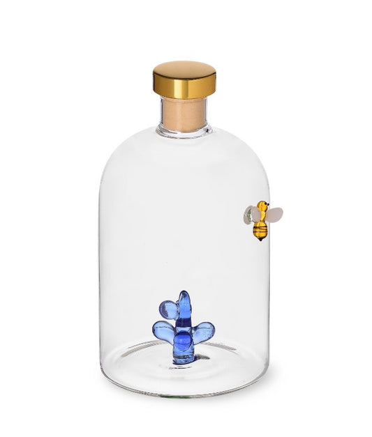  Ichendorf Milano Bee & Dew 500ml glass diffuser bottle with blue interior and bee detail – reeds included