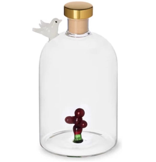 Ichendorf Milano Bird & Berries 500ml glass diffuser bottle with white bird and red berries – reeds included