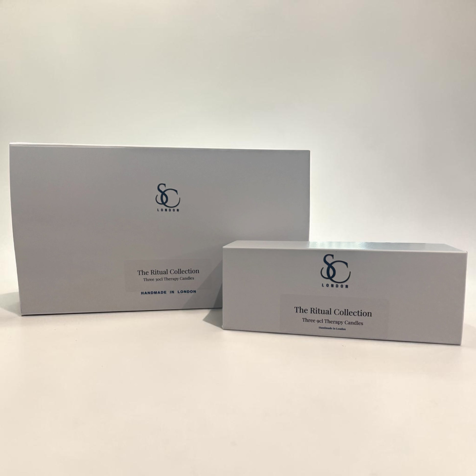 The Ritual Collection luxury therapy candle gift boxes 9cl and 30cl by Soulful Candles London