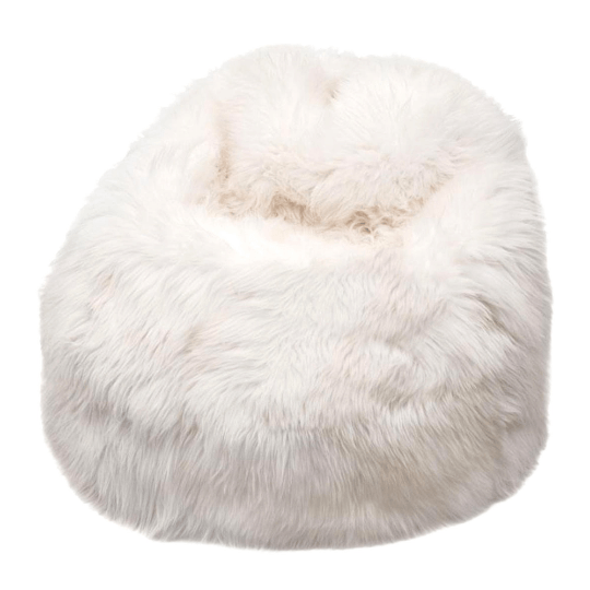 Sheepskin Beanbag Chair 100% Natural British White Soft Fleece Large