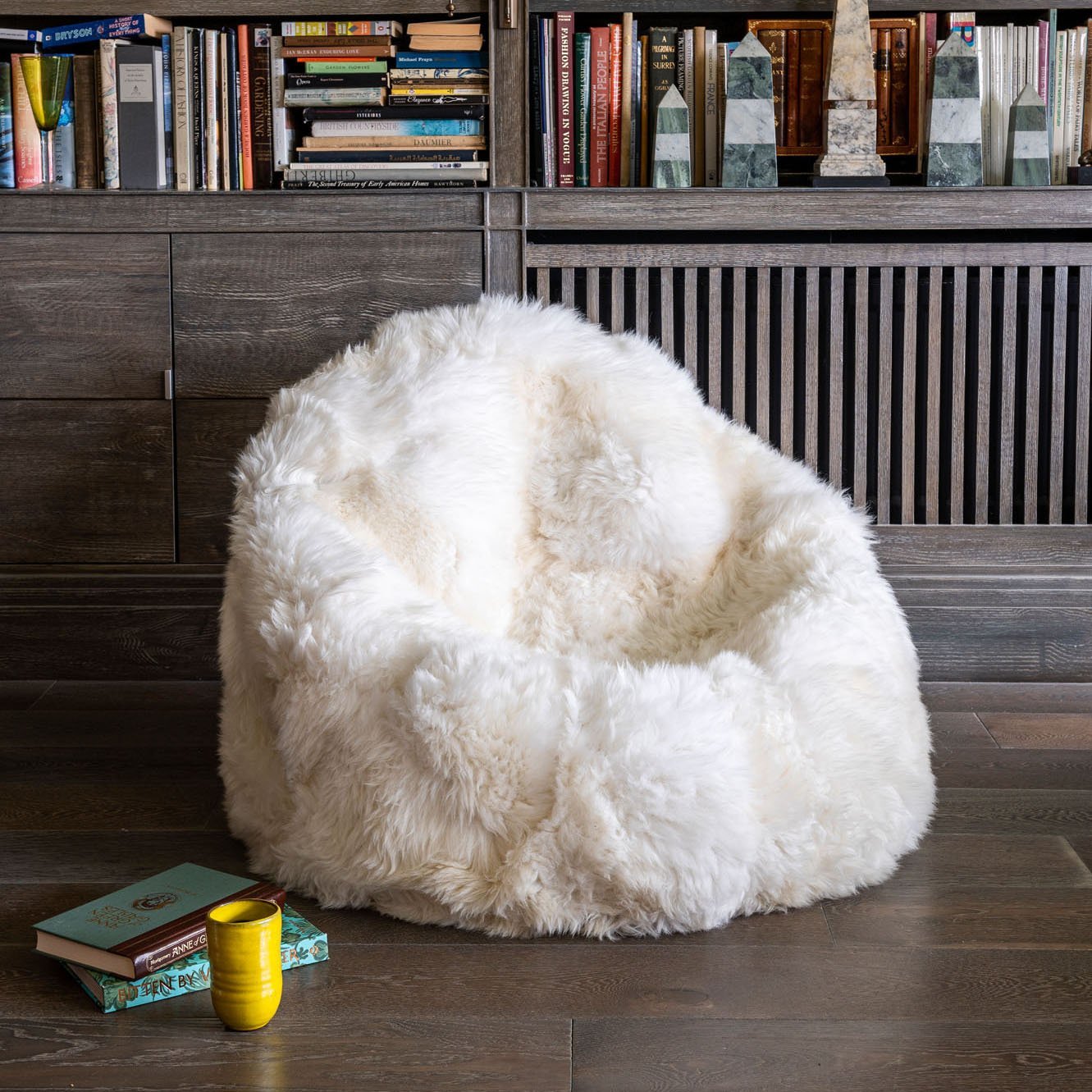 Sheepskin Beanbag Chair 100% Natural British White Soft Fleece Large